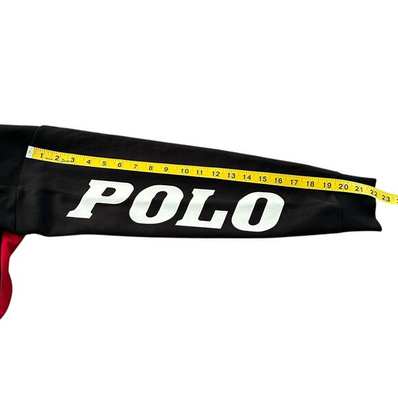 Polo Ralph Lauren Rare Women Crop Multicolor Red/Black Pattern Hoodie Size M - Picture 3 of 8